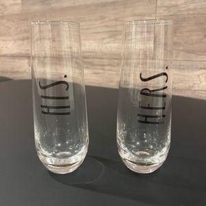 Rae dunn his and hers champagne flutes